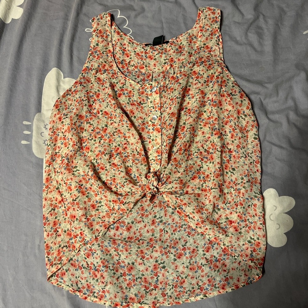 sheer floral top